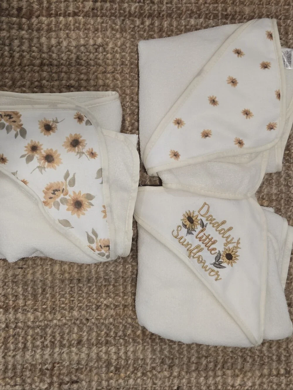 Kyle And Deena (3) Cream Sunflower Baby Bath Towels
